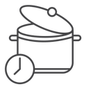 Cooking time Black Outline icon