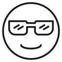 Cool Emoji Black Outline icon