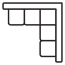 Corner sofa Black Outline icon