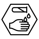 Corrosive acid safety sign icon
