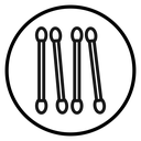 Cotton buds Black Outline icon