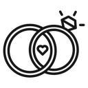 Couple Ring Black Outline icon