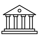Court Columned Courthouse Black Outline icon