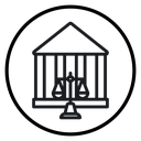 Court judgement Black Outline icon