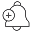Cowbell circle plus icon