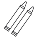 Crayon Pair Black Outline icon