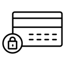 Credit Limit Card Lock Black Outline icon
