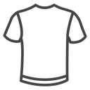 Crew Neck T-Shirt Black Outline icon