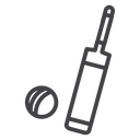 Cricket bat and ball 3 icon