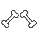 Crossed Dog Bones Black Outline icon