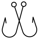 Crossed Fishing Hooks icon