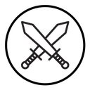 Crossed swords heraldic icon