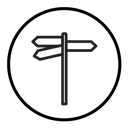 Crossroads sign icon