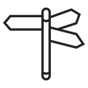 Crossroads sign icon