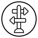 Crossroads sign icon