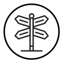 Crossroads sign icon