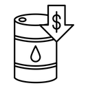Crude oil price decrease icon