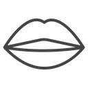 Cupid Bow Lips Black Outline icon