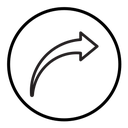 Curved arrow icon