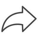 Curved Share Arrow Black Outline icon