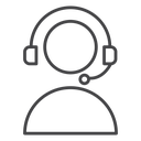 Customer support Black Outline icon