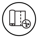Cut roll of fabric icon