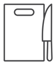 Cutting board with knife icon
