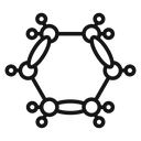 Cyclobutane molecular formula Black Outline icon