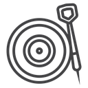 Dart Hitting Target Black Outline icon