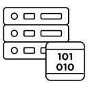 Data Server Rack Black Outline icon