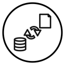 Data synchronization Black Outline icon