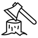 Deforestation Black Outline icon