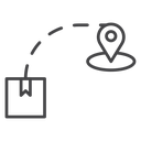 Delivery Route Pin Black Outline icon