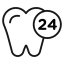 Dental Protection for 24 Hours Black Outline icon