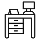 Desk Black Outline icon