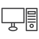 Desktop Monitor Tower Black Outline icon