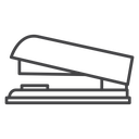 Desktop Office Stapler Black Outline icon