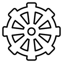 Dharmachakra Black Outline icon