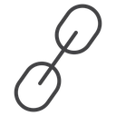 Diagonal Chain Link Black Outline icon