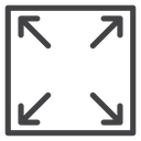 Diagonal Expand Arrows Black Outline icon