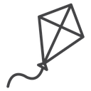 Diamond Kite Tail Black Outline icon