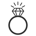 Diamond ring set icon