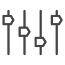 Diamond Slider Equalizer Black Outline icon