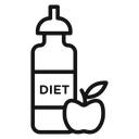 Diet drink Black Outline icon