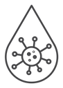 Dirty water drop Black Outline icon