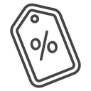 Discount Price Tag Black Outline icon