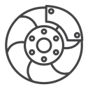 Disk brake Black Outline icon