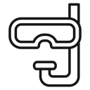 Diving mask Black Outline icon