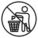 Do not litter Black Outline icon