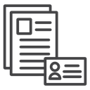 Document ID Badge Black Outline icon